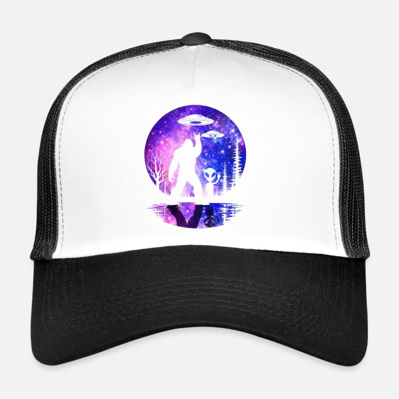 Bigfoot Alien Rock sur la Lune Shield Sasquatch Yeti Casquette trucker 
