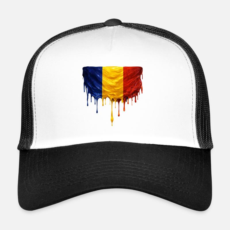 Rumänien flagge Tropfenkunst Trucker Cap
