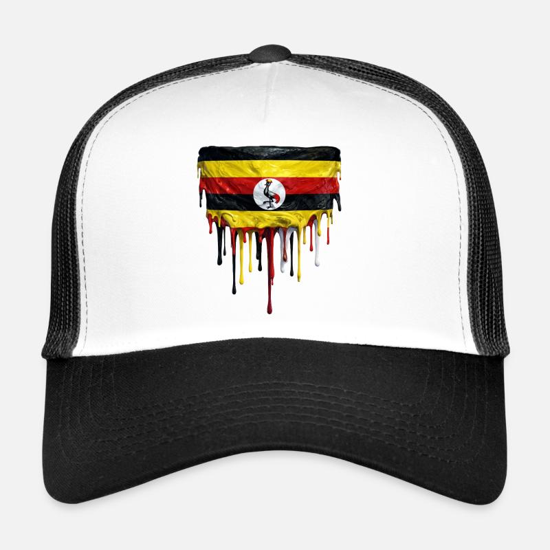 Art de la chute du drapeau ougandais Casquette trucker 