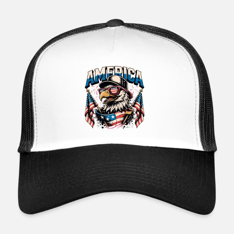 Patriotic Eagle with Flags Trucker Cap
