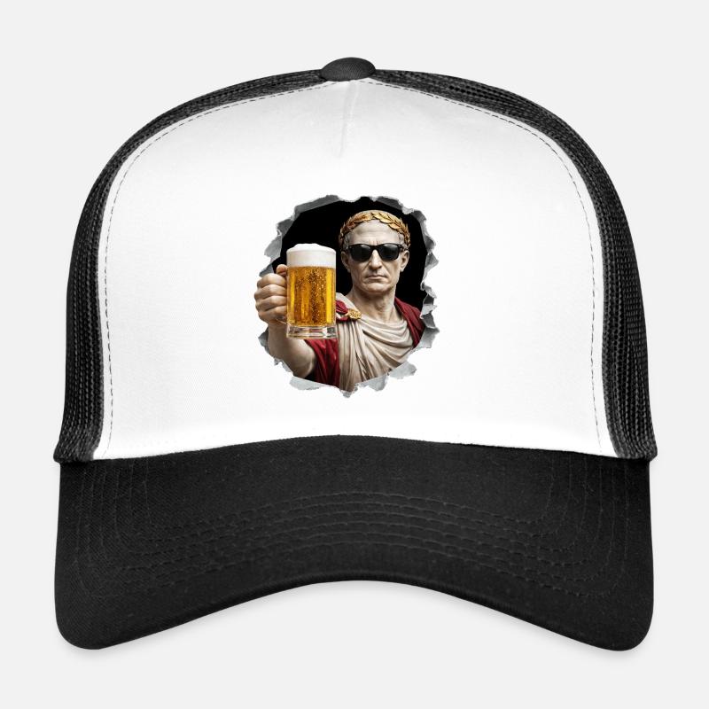 Caesar with beer and sunglasses Trucker Cap