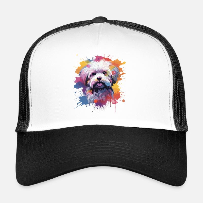Malteser Hund Spritzkunst Bunt Trucker Cap