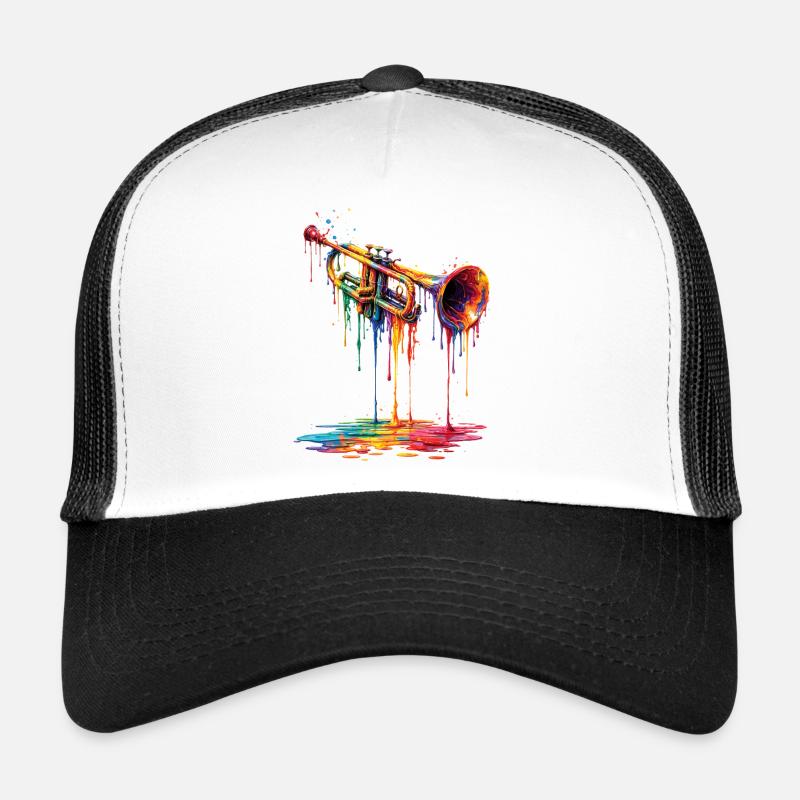 Trompette avec de la peinture qui goutte Casquette trucker 