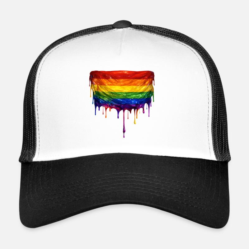 Raibow Drapeau LGBT dégoulinant Casquette trucker 