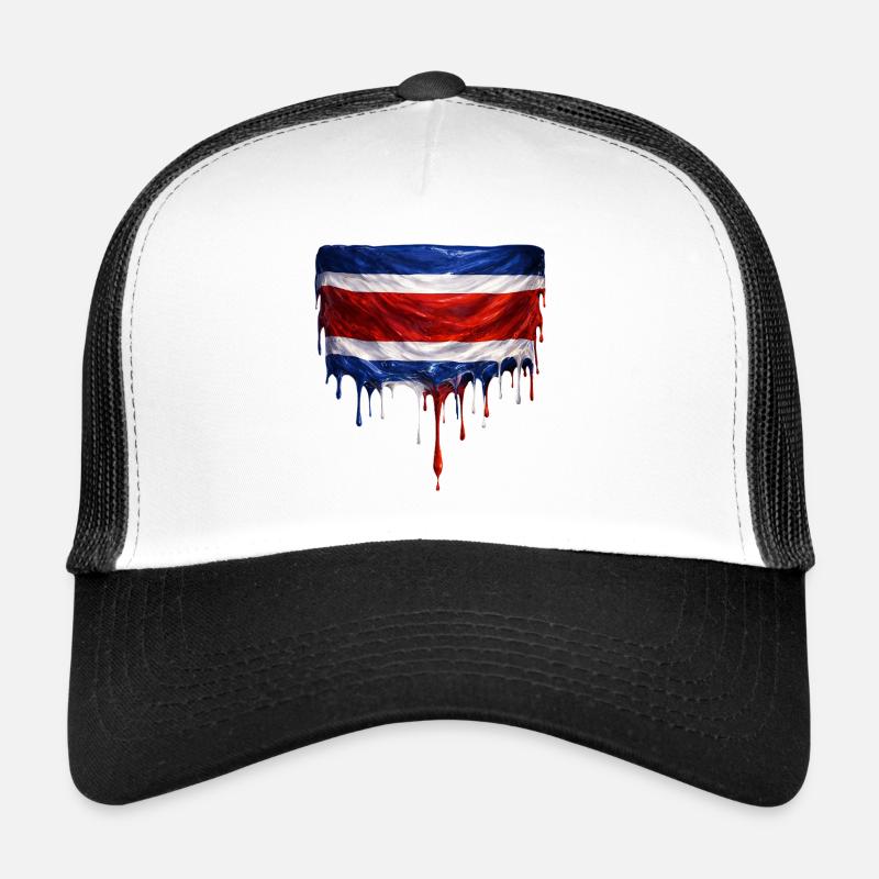 Costa Rica Dripping Flag Trucker Cap