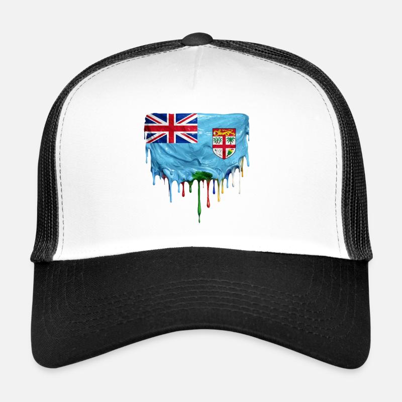 Drapeau dégoulinant des Fidji Casquette trucker 