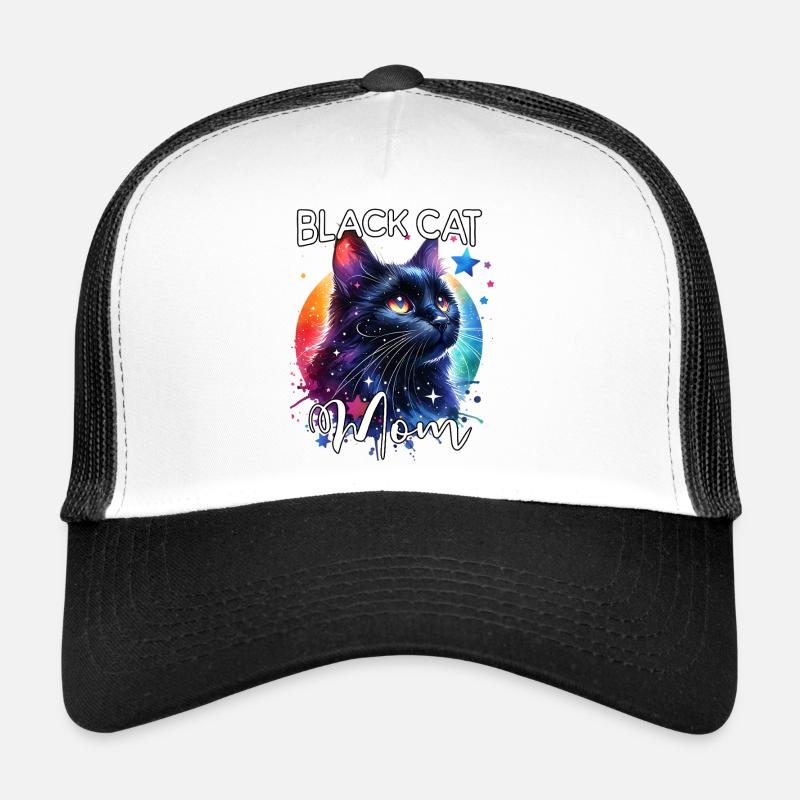 Schwarze Katze Mama Trucker Cap