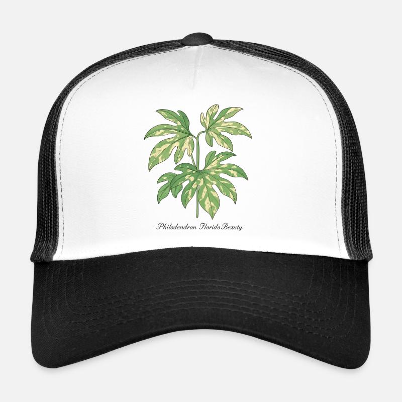 Stylish Plant - Philodendron Florida Beauty - Trucker Cap - white/black