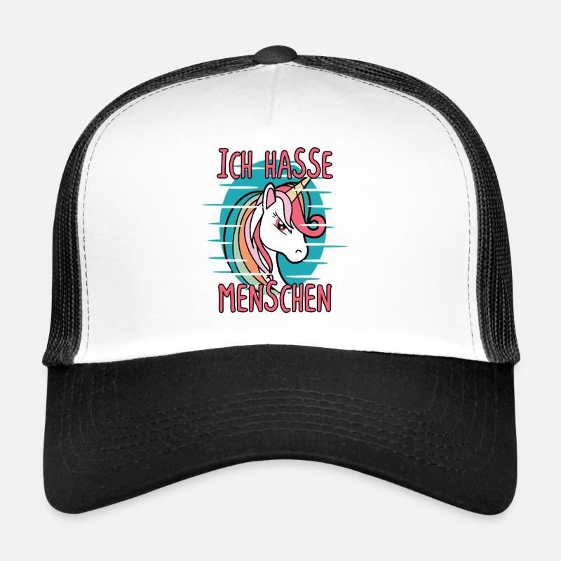 Ich Hasse Menschen Einhorn Sarkasmus Trucker Cap