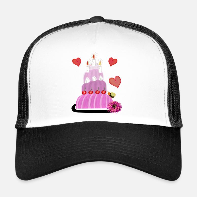Cake Cake Birthday Cake Hearts Trucker Cap