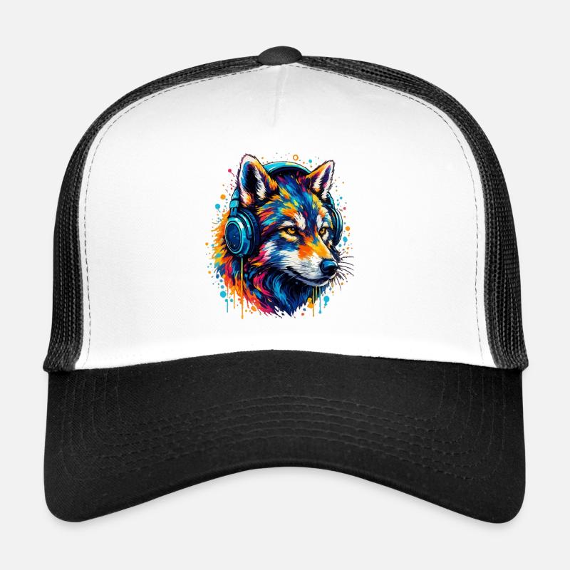 Art Fox avec casque néon Casquette trucker 