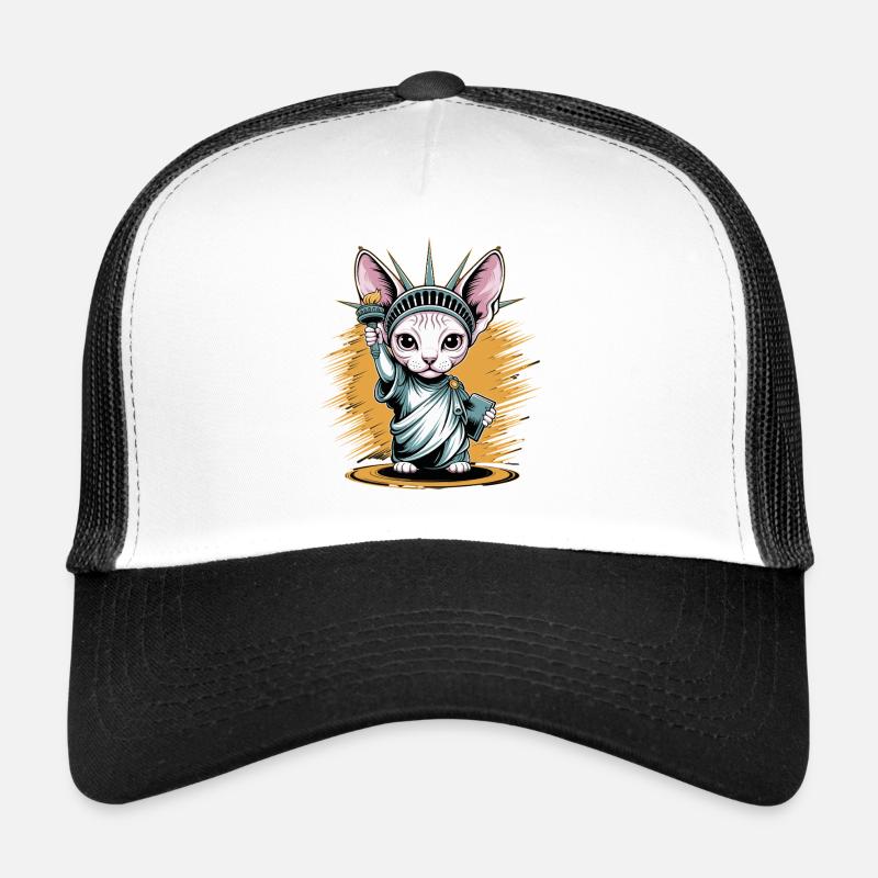 Sphinx Cat Statue of Liberty Artwork Trucker Cap