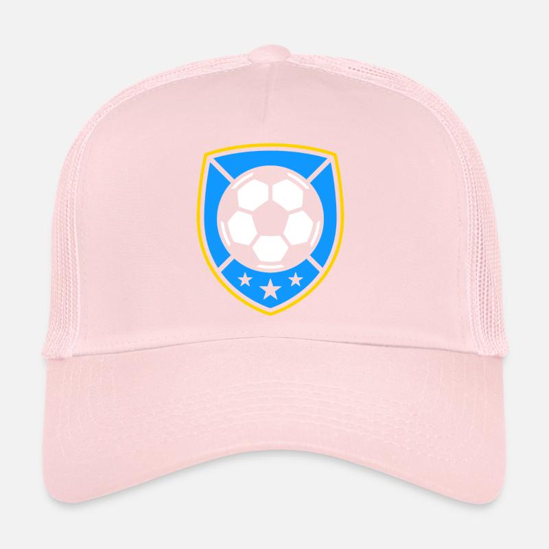Blue Crest Soccer Ball Emblem Trucker Cap