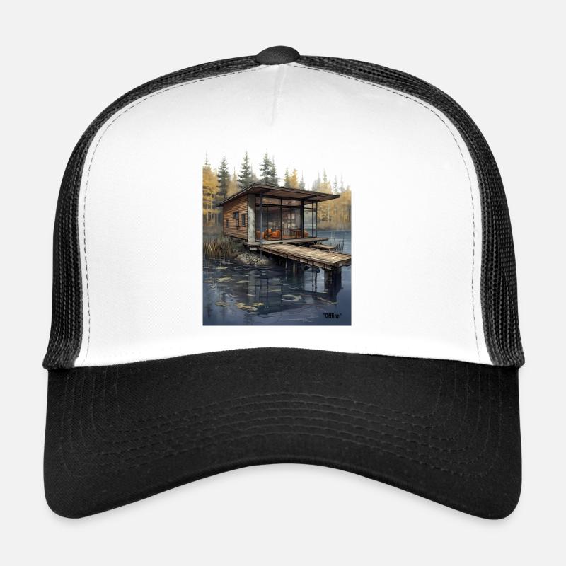 Lakeside-Hütte bei der Dämmerung Trucker Cap