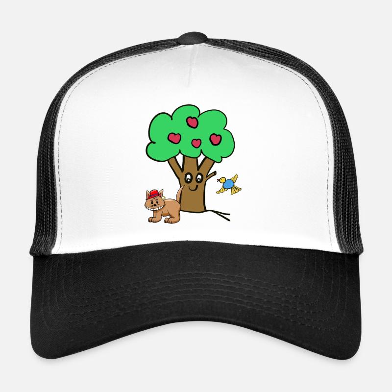Apfelbaum Katze Vogel Kinder Garten Natur Trucker Cap