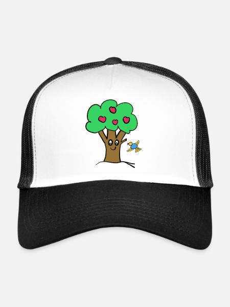 Apple Tree Tree Nature Bird - Trucker Cap - white/black - Front