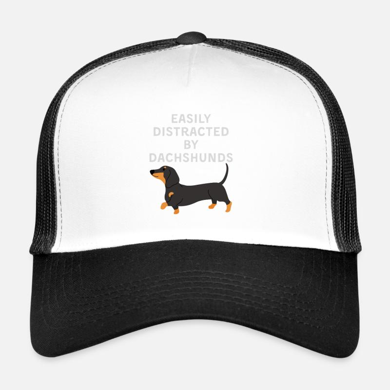 Easily Distracted by Dachshunds - Trucker Cap - white/black