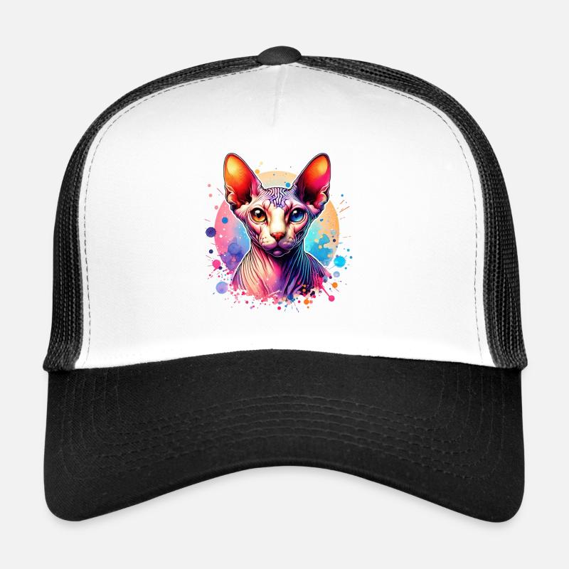 Motif du chat Sphynx Casquette trucker 