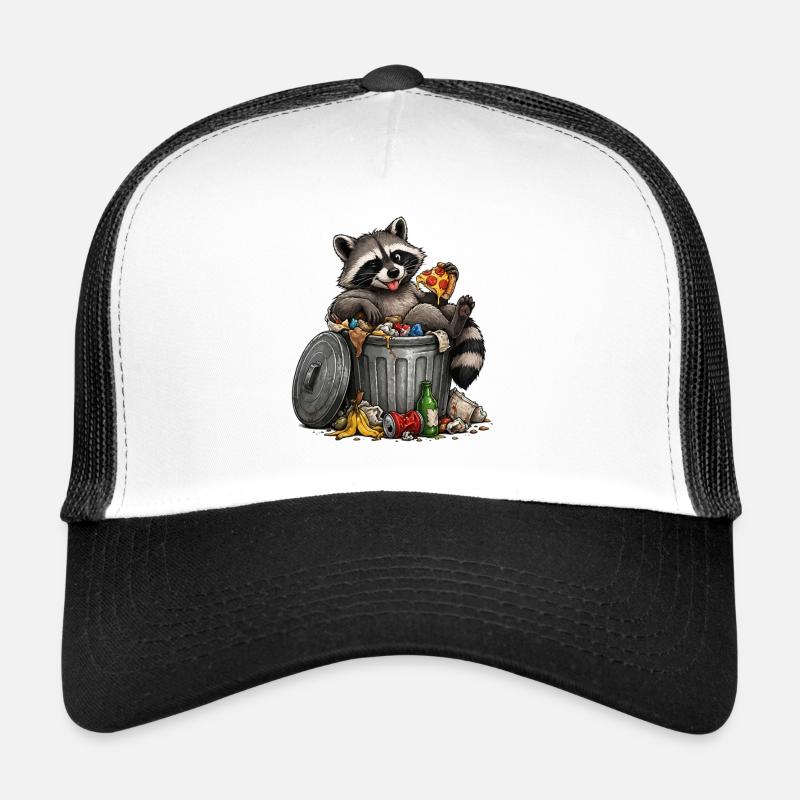 Raton laveur avec des déchets de pizza Casquette trucker 