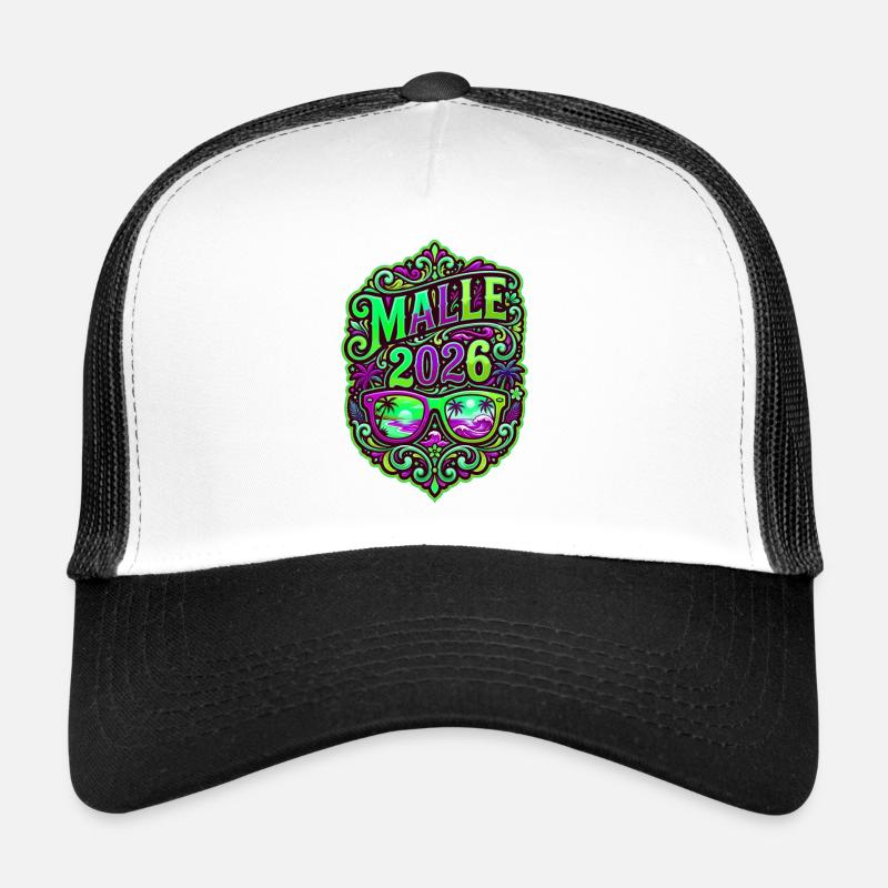 Malle 2026 Mallorca Palm Trees Multicoloured Trucker Cap