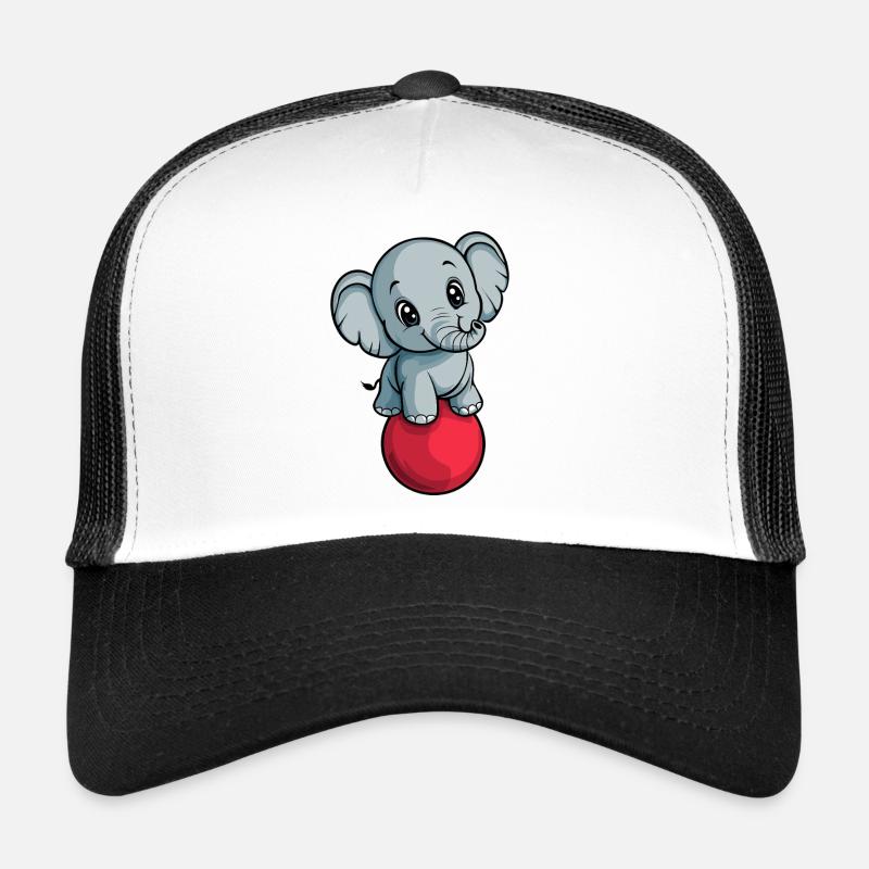 Elefant balanciert auf roter Kugel Trucker Cap