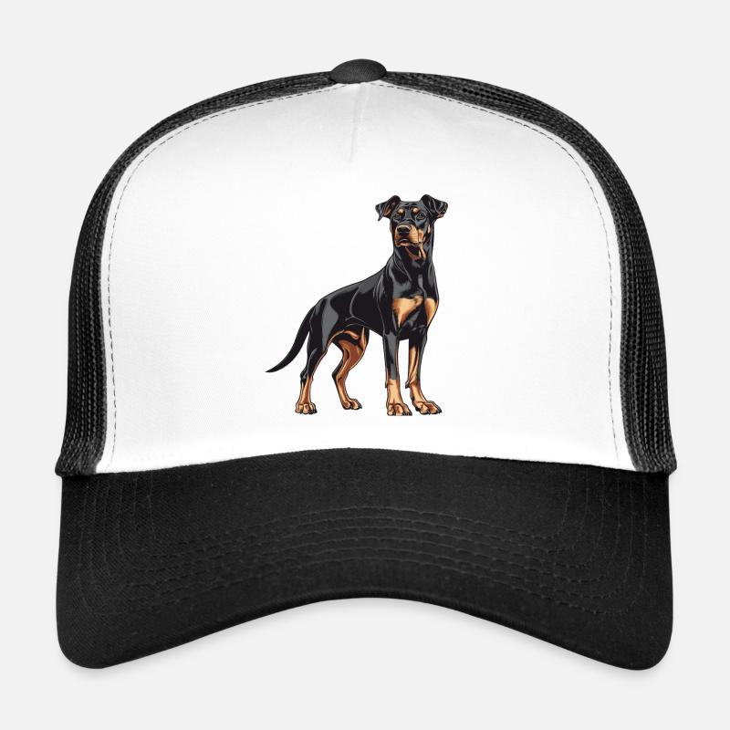 Dobermann Illustration Kraft Eleganz Trucker Cap
