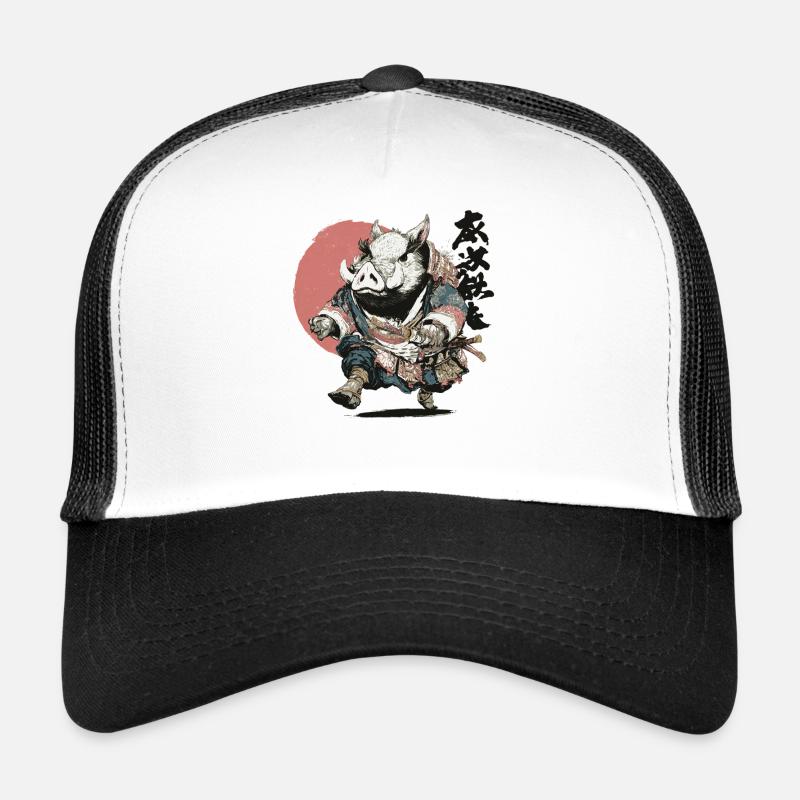 Samouraï sanglier en armure Ukiyo Casquette trucker 