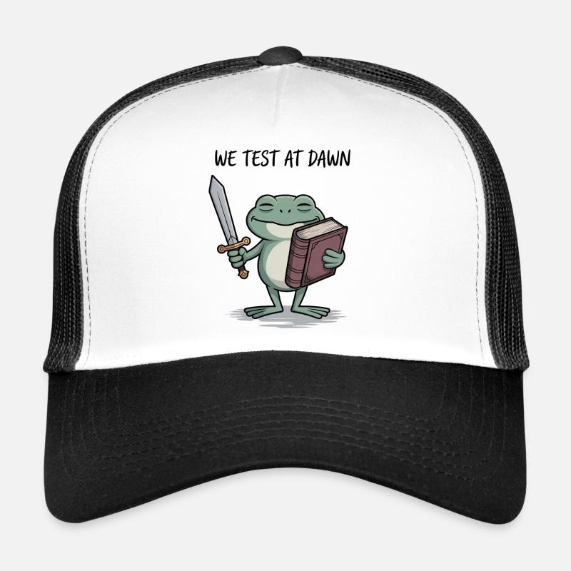 Dawn Test Frosch mit Schwert und Buch Trucker Cap