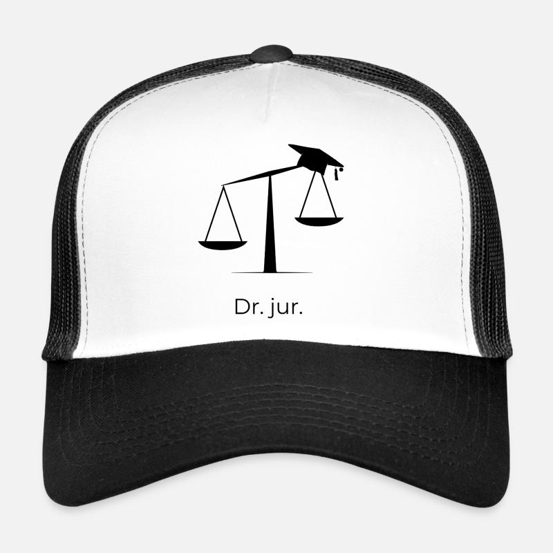 Dr. jur. Waage Doktorhut - Trucker Cap - Weiß/Schwarz