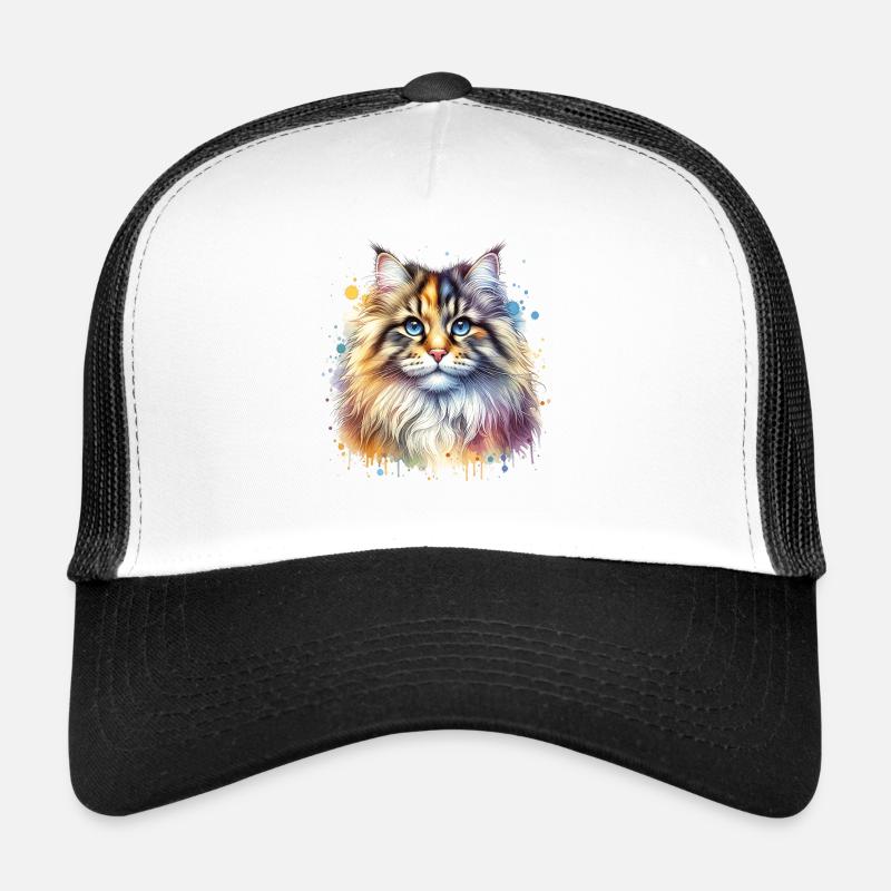 Motif du chat de la forêt norvégienne Casquette trucker 