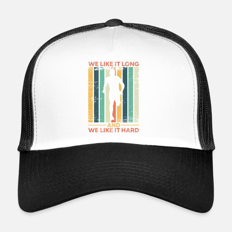 Running Run We Like Long & Hard Marathon Runner Trucker Cap