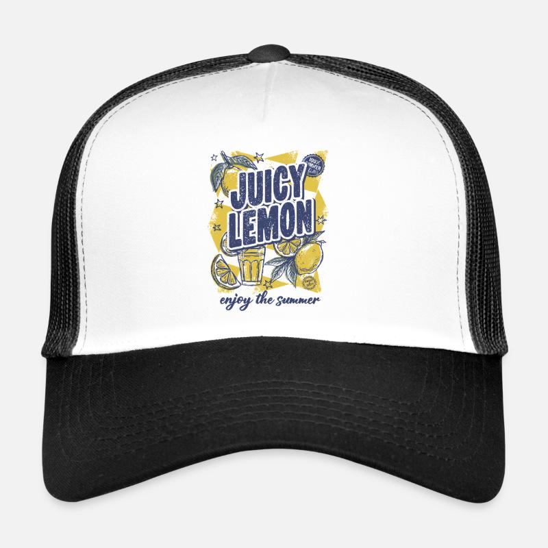Juicy Lemon Summer Citrus Design Trucker Cap