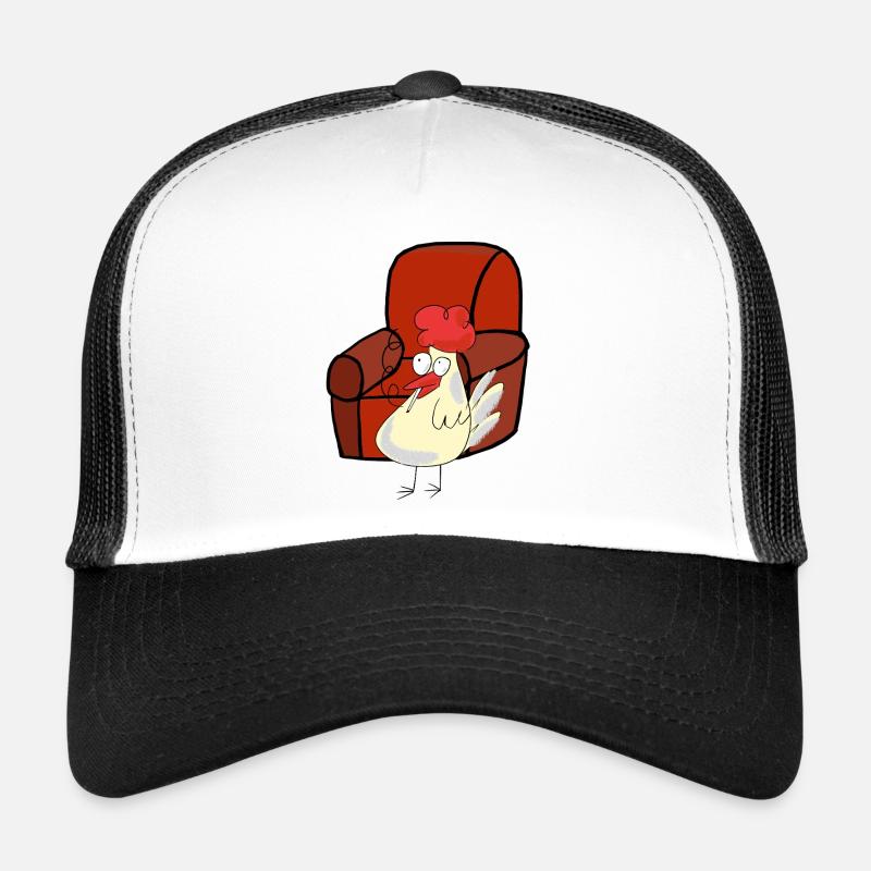 Pause cigarette après le travail pour fumer de poulet Casquette trucker 