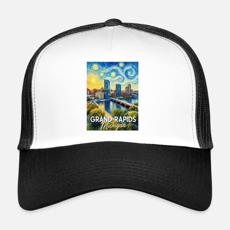 Grand Rapids, Michigan Starry Night Trucker Cap