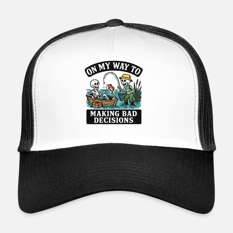 Humour de pêche en route vers de mauvaises décisions Casquette trucker 