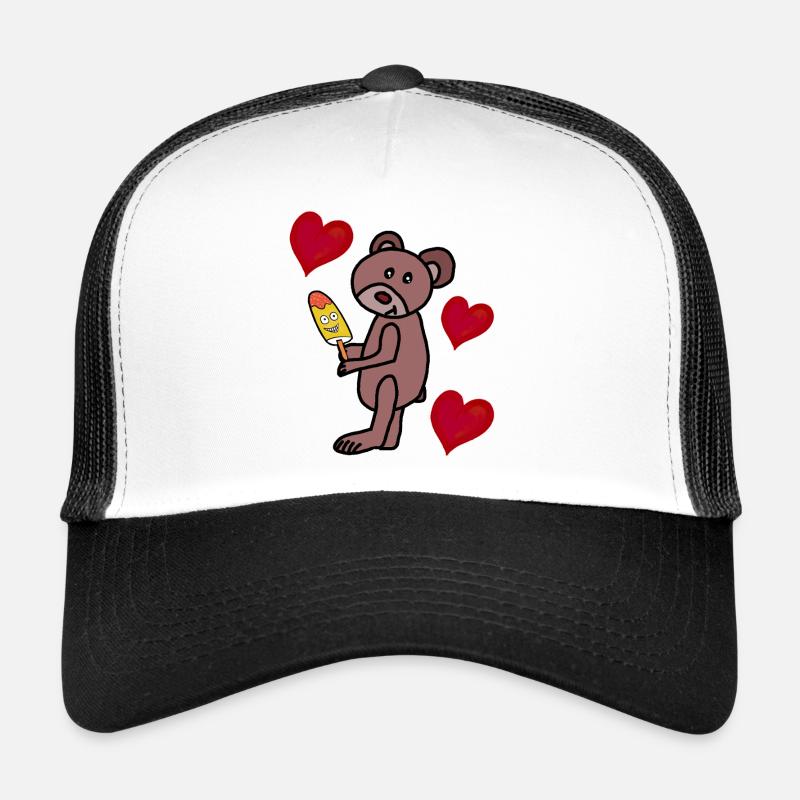 Teddy Eis Eiskrem Kinder Kind  Bär Herzen Casquette trucker 
