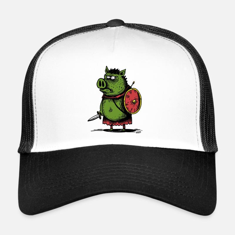 Grüner Wildschwein-Wikinger mit Schild Trucker Cap