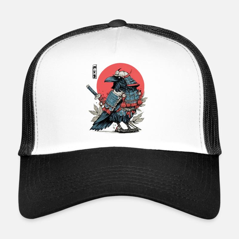 Armure de corbeau samouraï cramoisi Casquette trucker 