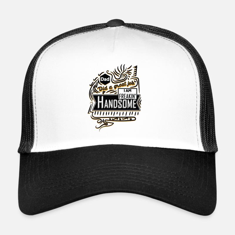Papa Pride: Freakin' Handsome Saying - Trucker Cap - white/black