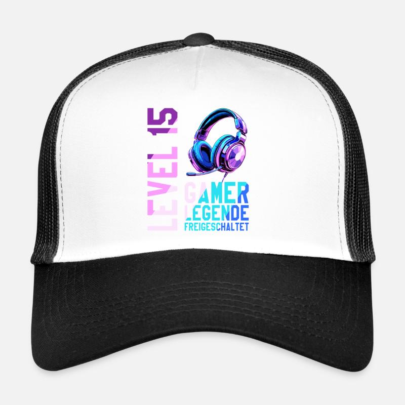 15. Geburtstag Junge Mädchen Gaming Level 15 Jahre Trucker Cap
