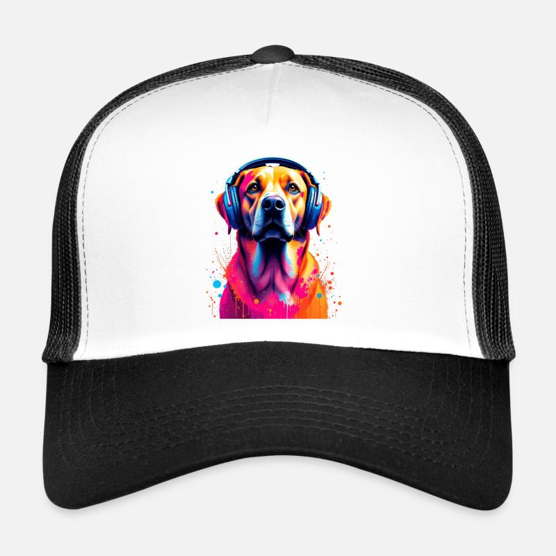 Labbi Labrador avec un casque Casquette trucker 