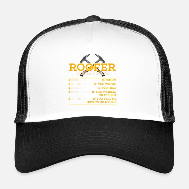 Roofer Hourly Rate Parody Trucker Cap