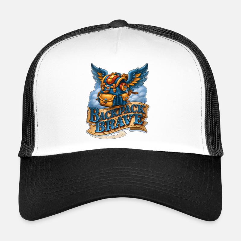 Backpack Brave Magical Flying Winged Bag - Trucker Cap - white/black