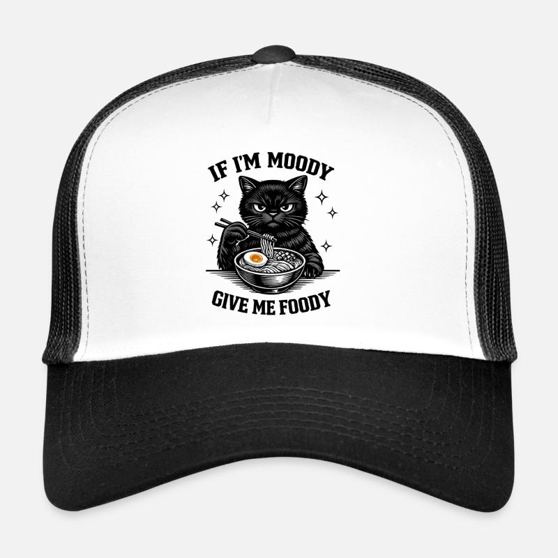 Illustration atmosphérique de ramen de chat affamée Casquette trucker 