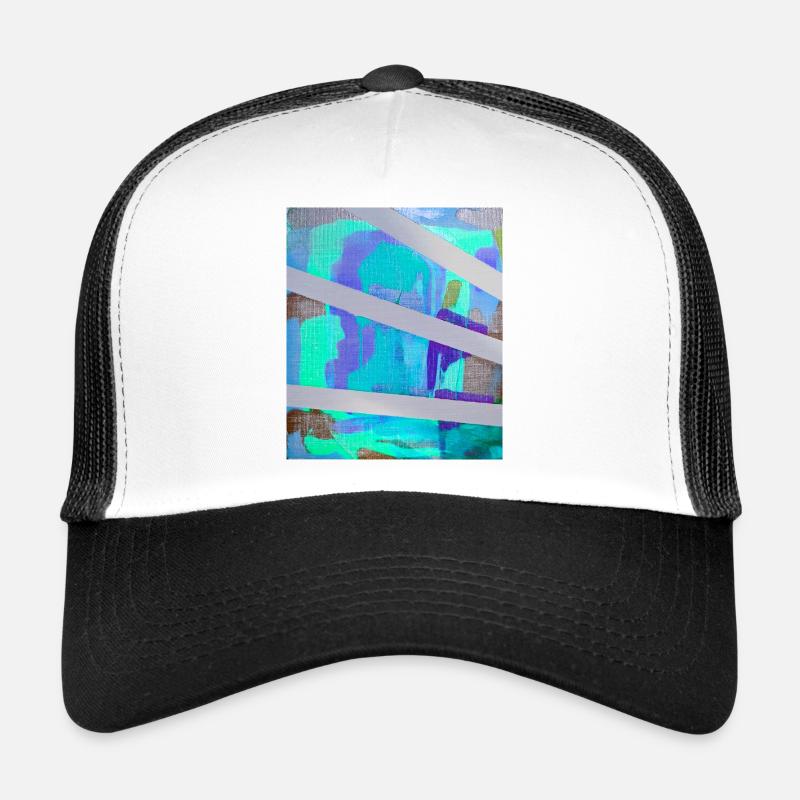 Collage à rayures abstraites néon Casquette trucker 