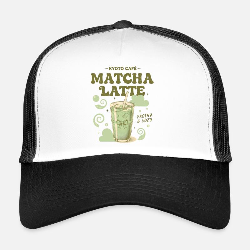 Kyoto Cafe Matcha Latte Frothy And Cozy Matcha Tea Trucker Cap