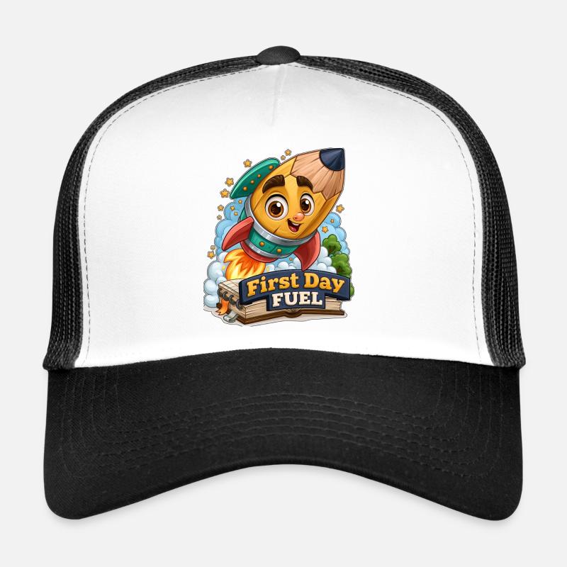 Erster Tag Treibstoff-Raketenstift - Trucker Cap - Weiß/Schwarz