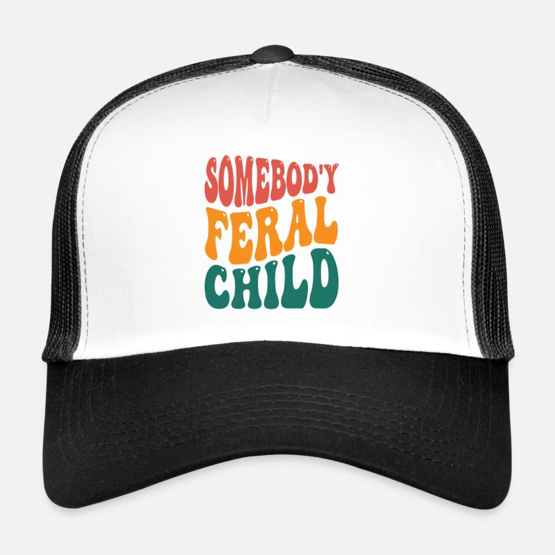 Wild Child Retro Typo - Trucker Cap - white/black