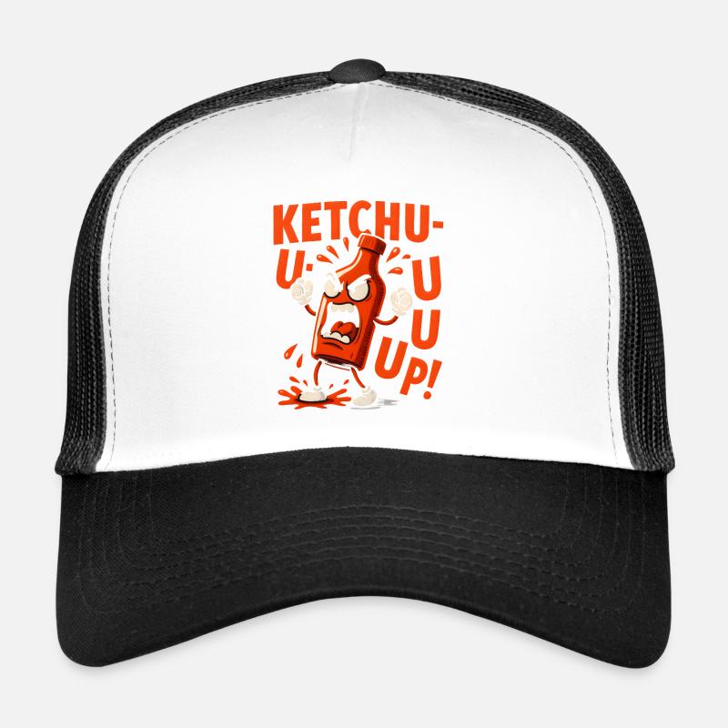 Angry Ketchup Bottle - Trucker Cap - white/black