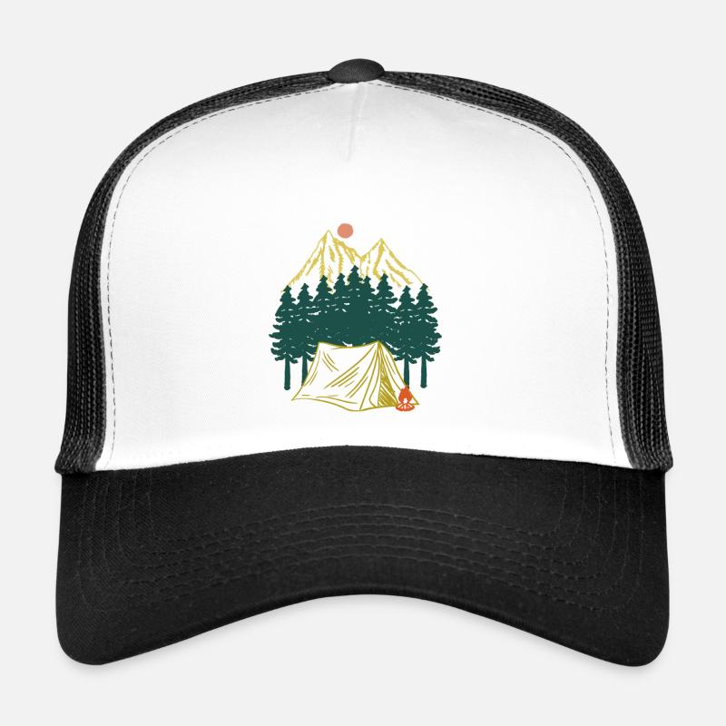 Starry Night Mountain Camping Adventure Trucker Cap